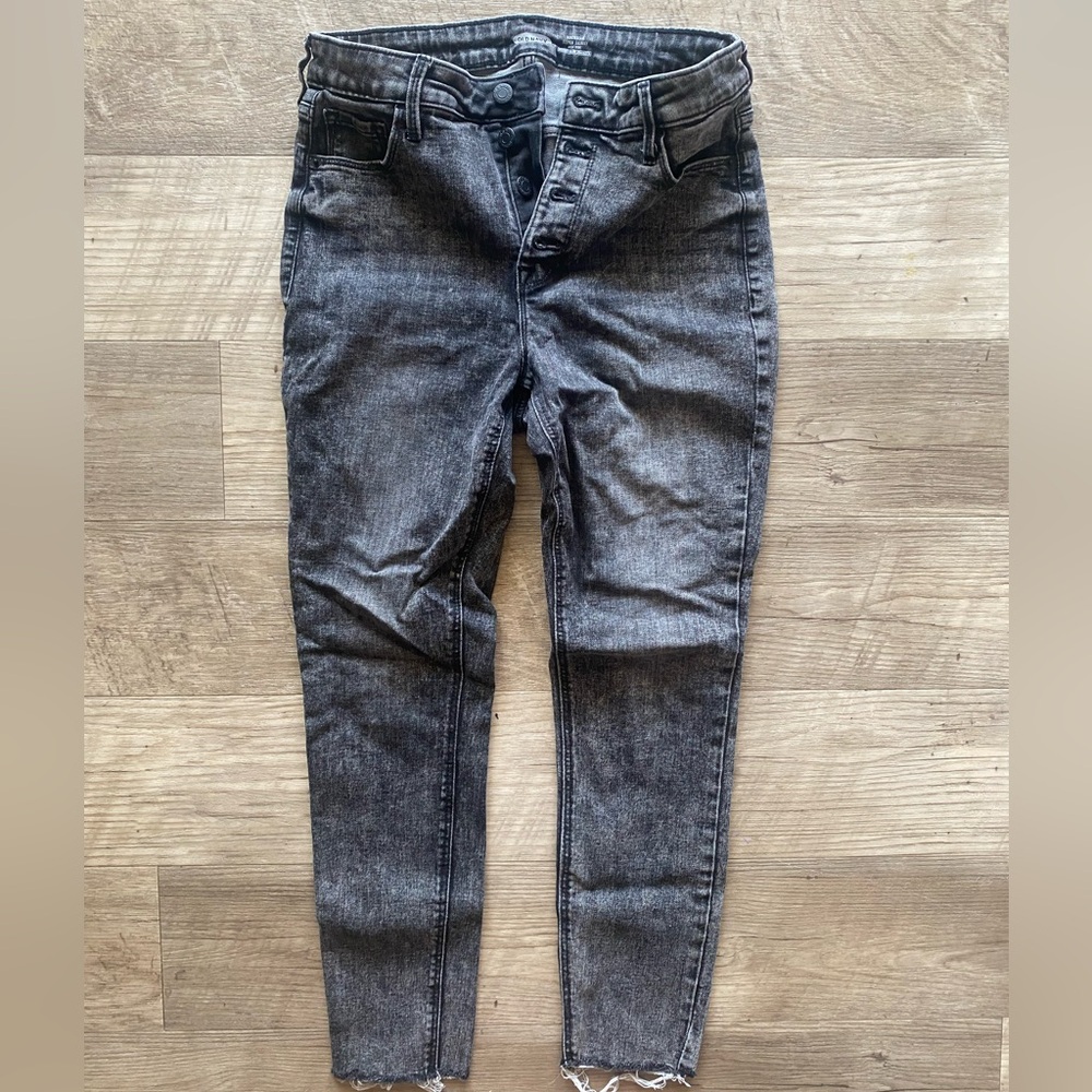 Gray/black acid-wash Style Skinny Jeans